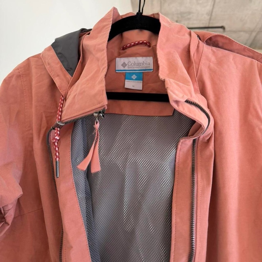 Hooded Weatherproof Trench Coat in Dusty Orange - Picture 6 of 7